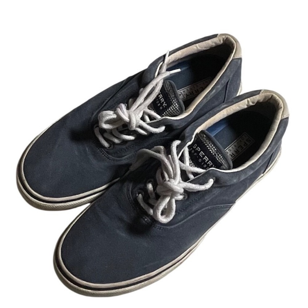 Sperry Top-Sider Mens Navy Blue Canvas Low Top Sneakers Shoes F15-61432 Size‎ 9M